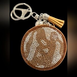 Aquarius Rhinestone Bag Charm/  Keychain